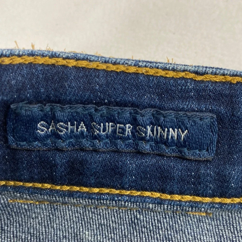 Lucky Brand Sasha Super Skinny Jeans Womens 8‎ Low Rise Dark Wash Denim Stretch